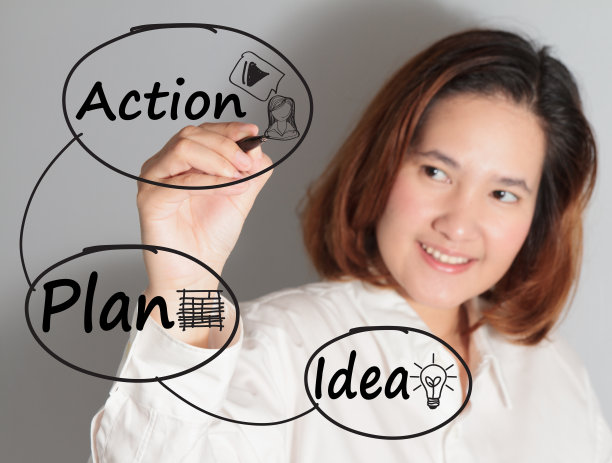 一幅女商人手绘草图的图片图片下载