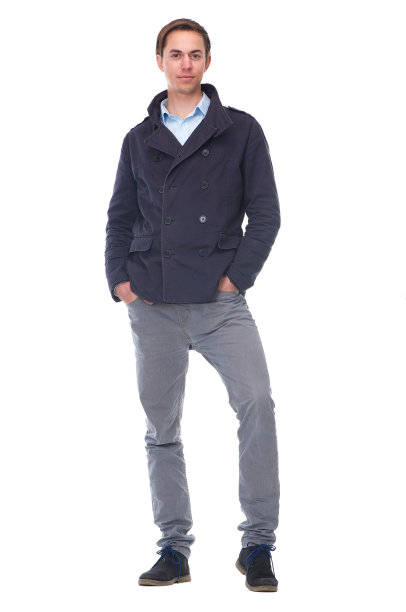 一个时髦的年轻人的全身肖像图片下载