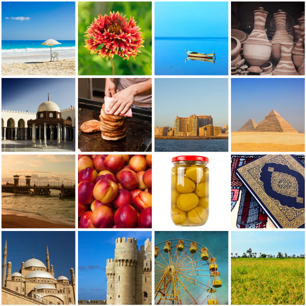 埃及图像拼贴画和收藏图片下载