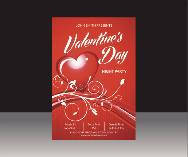 抽象的情人节传单图片下载