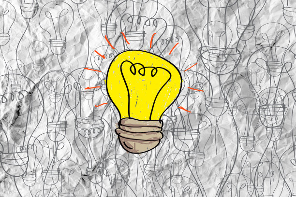 创意概念灯泡插图图片下载