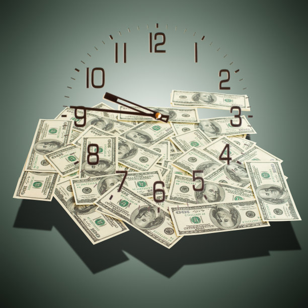 现金美元。时间的概念就是金钱。图片下载