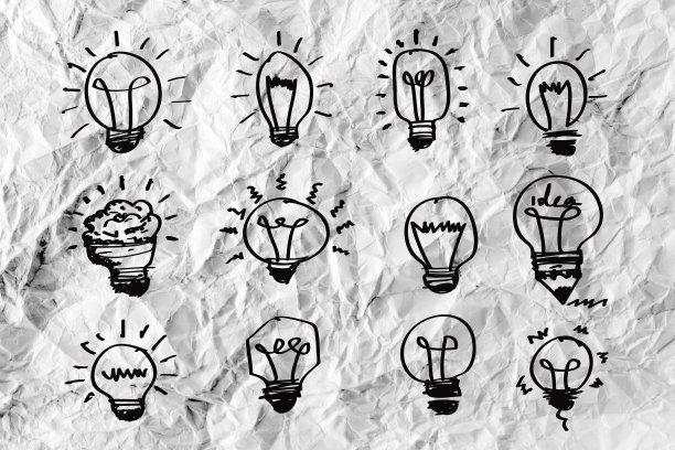 创意概念灯泡插图图片下载