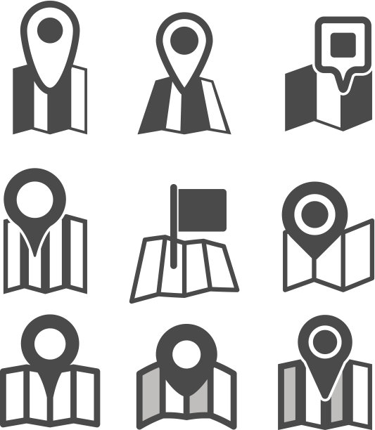 不同的地图网页图标集合图片下载