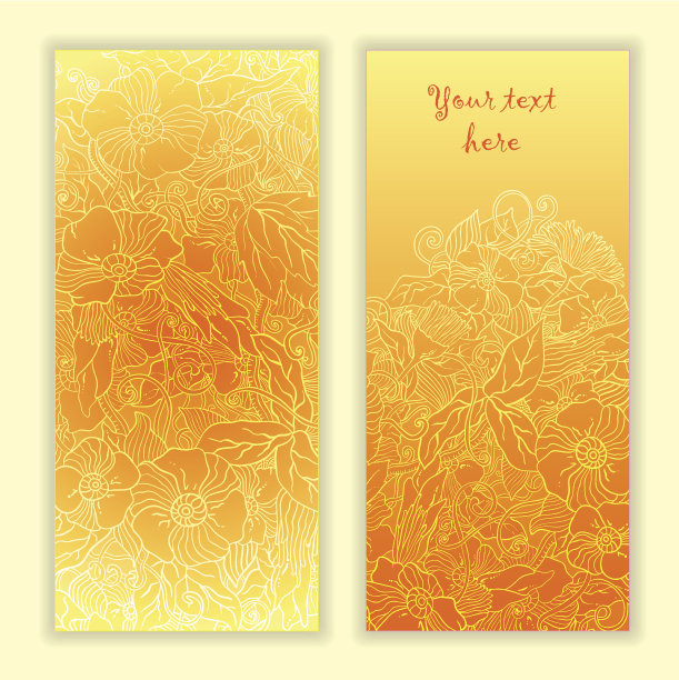 独特的图案卡片与艺术花和叶。图片下载