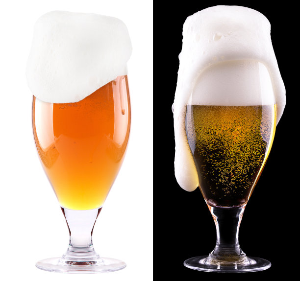 一杯淡啤酒加黑白啤酒图片下载
