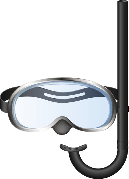 带通气管的潜水镜图片下载