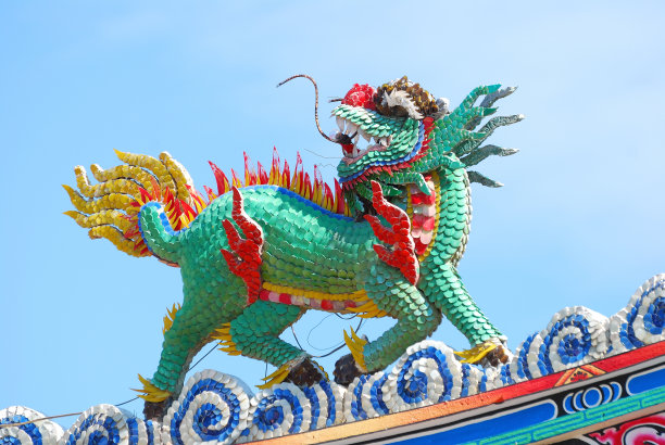 龙在屋顶图片下载