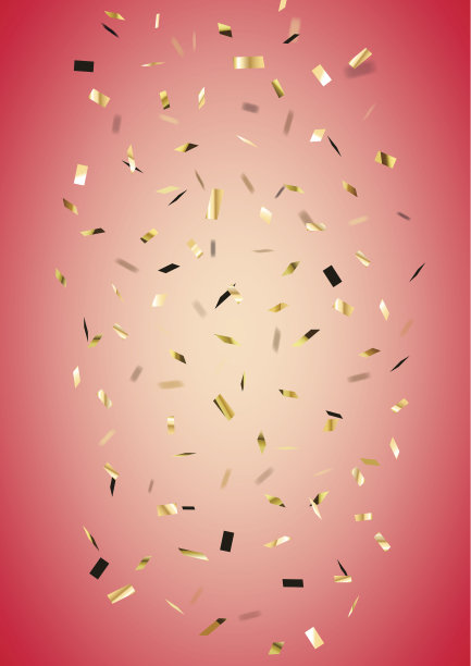 金色飞行元素粉色竖版背景图片下载