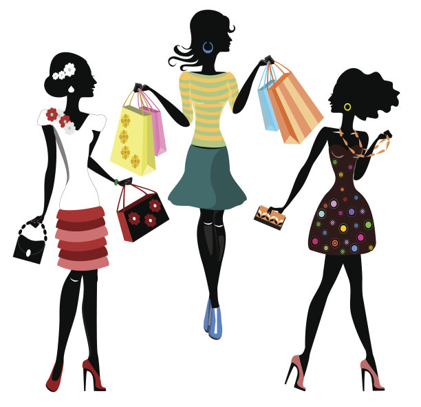 时尚女孩的包，轮廓图片下载