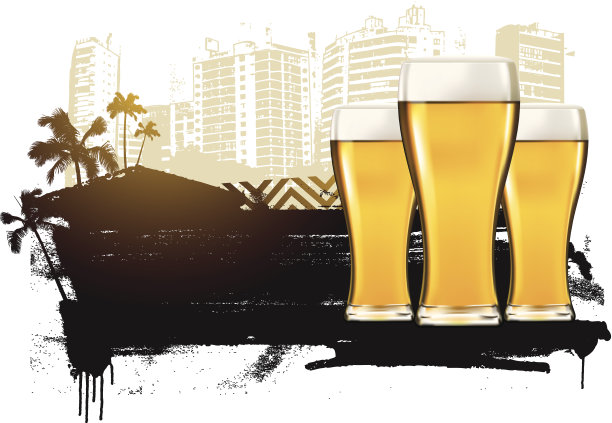 啤酒场景与垃圾摇滚的夏季背景和城市图片下载