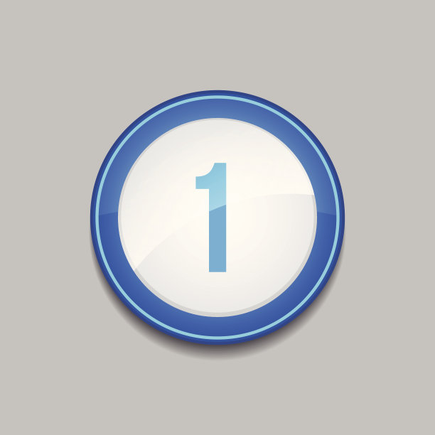 1数字圆形矢量蓝色Web图标按钮图片下载