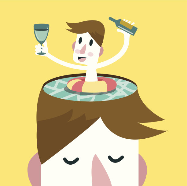 在游泳池里放松，在你的头下。图片下载