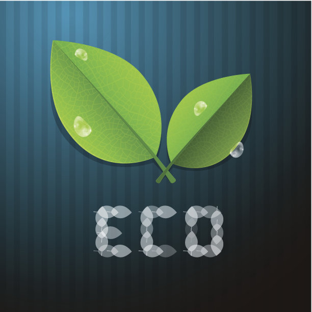 绿色树叶和ECO标题图片下载