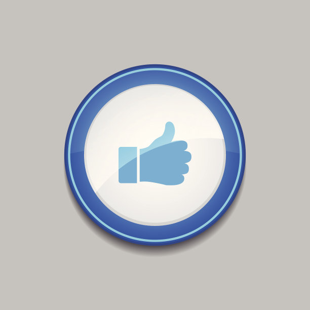 大拇指向上圆形矢量蓝色网页图标按钮图片下载