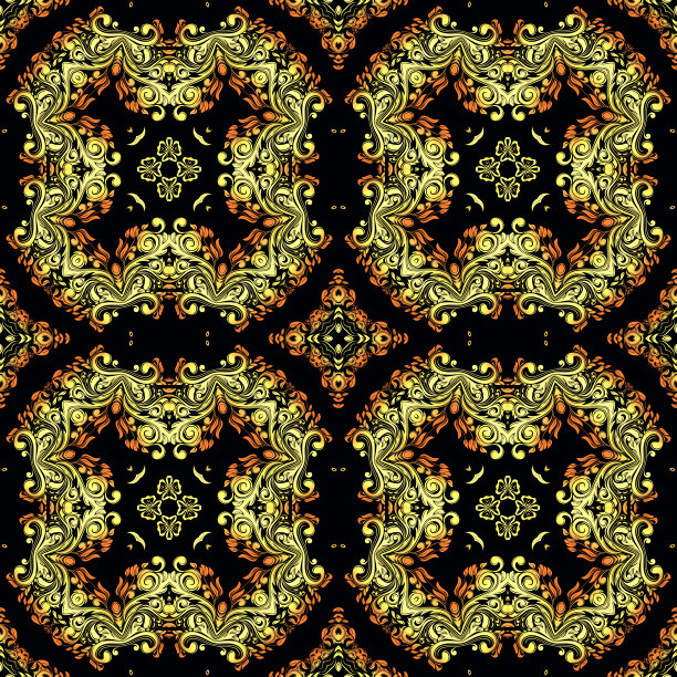 装饰艺术，几何图案，对称插图，抽象分形，无缝装饰。图片下载