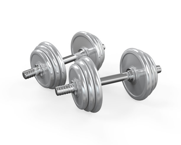 哑铃孤立在白色上图片下载