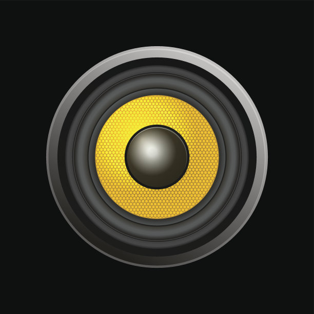 扬声器孤立在黑色背景图片下载