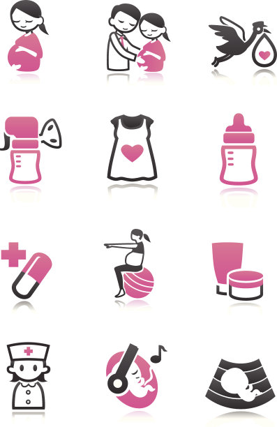 双色调图标套装2(孕妇装)图片下载