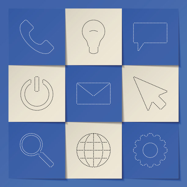 一套图标贴纸缝。电话,信息,箭头。图片下载