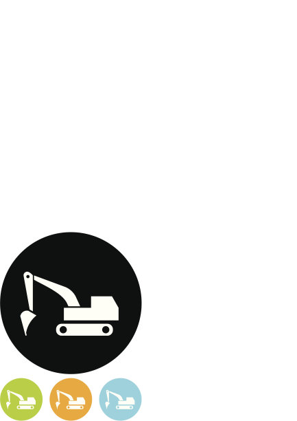 向量挖掘机图标图片下载