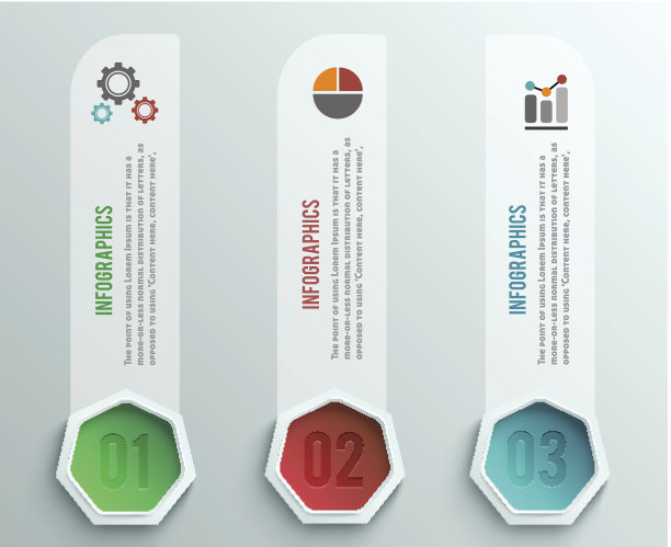 商业信息图表横幅折纸风格图片下载