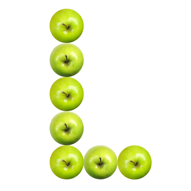 字母L由苹果制成图片下载