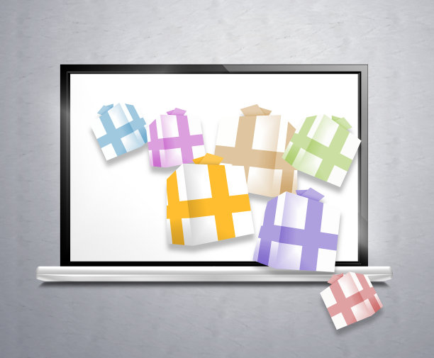 电脑和礼物图片下载