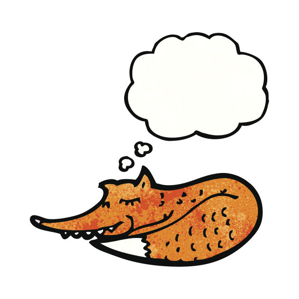 卡通狐狸与思想泡泡图片下载