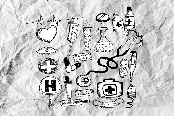 医学图标把想法放在皱巴巴的纸上图片下载