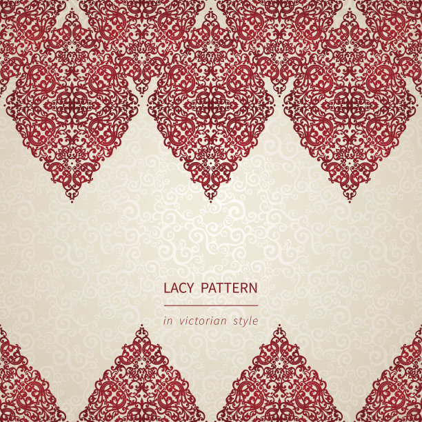 复古无缝边界与花边装饰图片下载