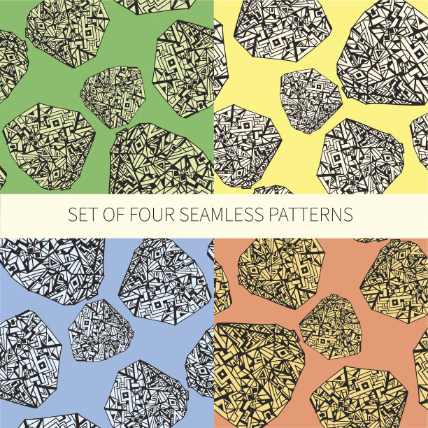 四套抽象的无缝模式图片下载
