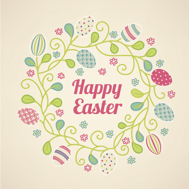 带蛋的复活节花环图片下载