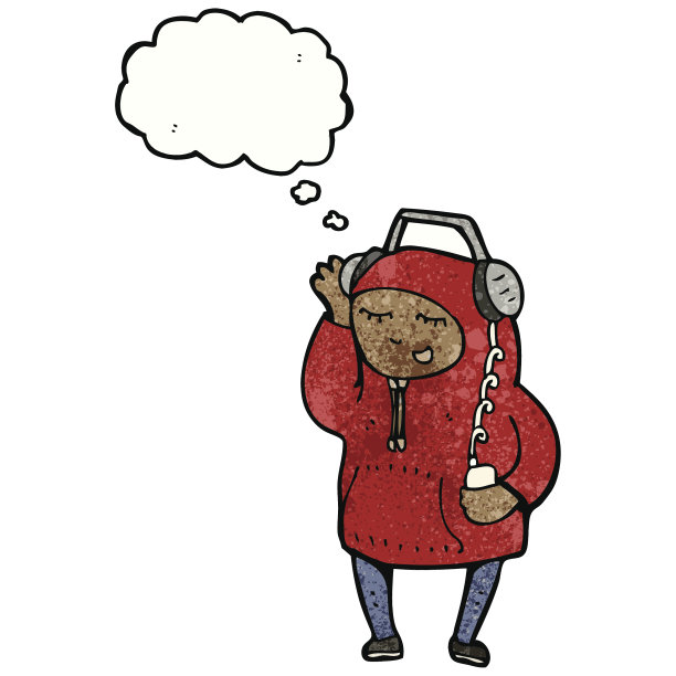 卡通男孩在听音乐图片下载