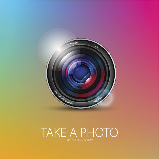 逼真的摄影相机设计，矢量图像图片下载