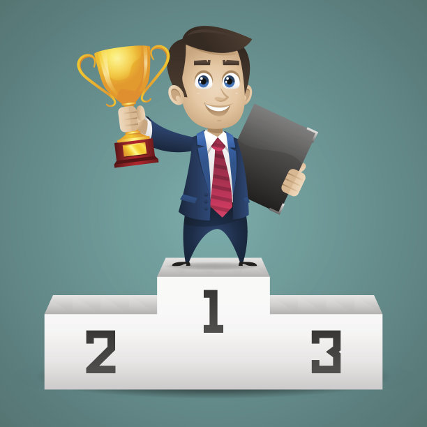 商人站在底座上捧着杯子图片下载