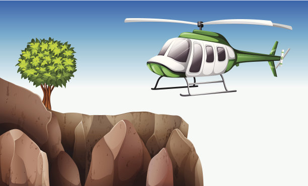 悬崖附近的直升机图片下载