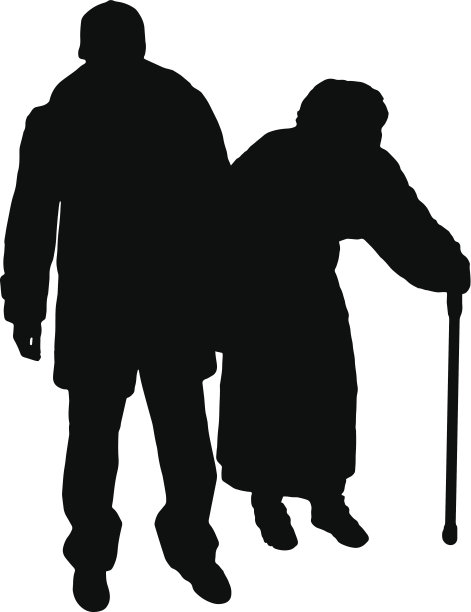 矢量剪影老人。图片下载