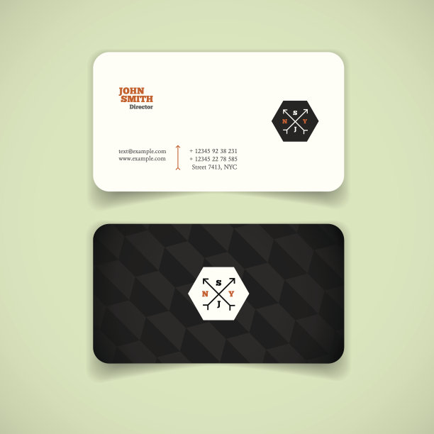 名片，现代的，黑白的图片下载