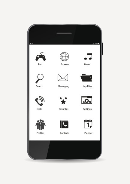 黑色手机矢量插图图片下载