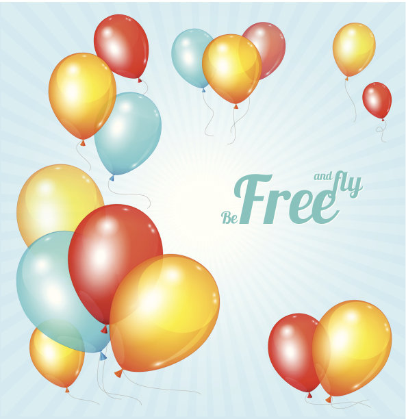 彩色光泽的彩色气球背景图片下载