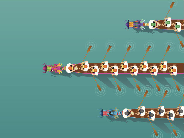 中国龙舟比赛插图素材图片