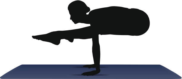 在萤火虫姿势的瑜伽位置矢量插图图片下载