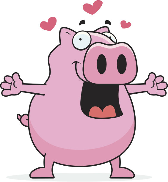 猪拥抱图片下载