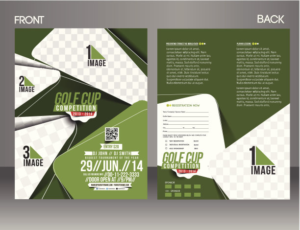 高尔夫比赛传单模板图片下载