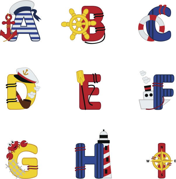 字母海从A到I图片下载