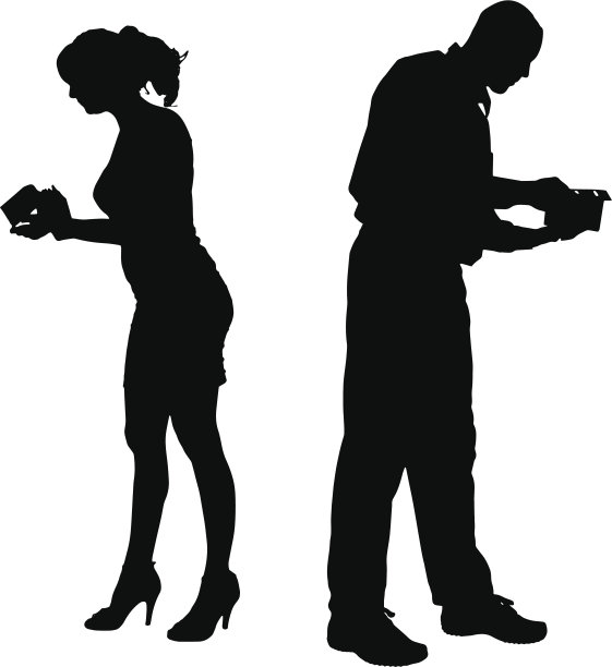 向量服务员剪影。图片下载