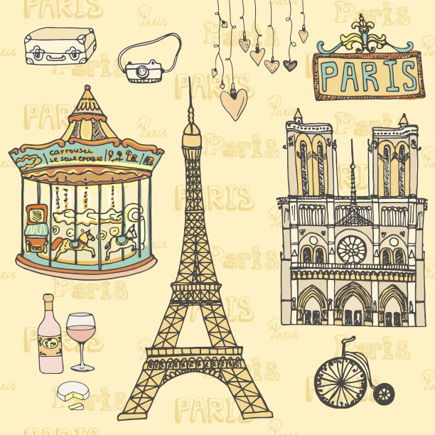 美丽的巴黎矢量图图片下载