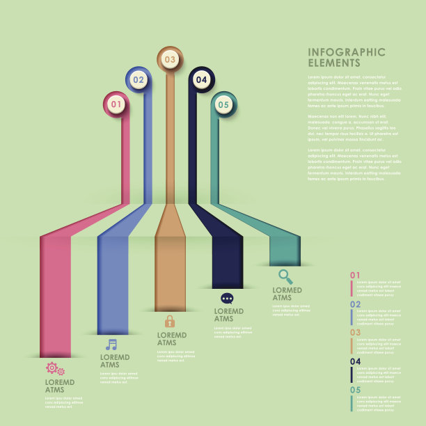 抽象ribbon选项信息图图片下载