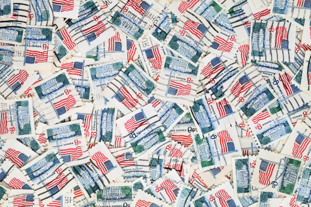 美国国旗邮票图片下载